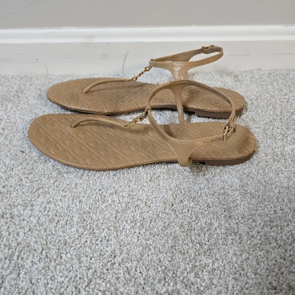 Tory Burch Marion Quilted Leather‎ Thong Toe Sandal Sz 9.5